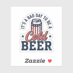 Lustiges patriotisches kaltes Bier Vintage-Vector- Aufkleber