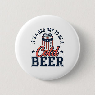 Lustiges patriotisches kaltes Bier Vintage-Vector- Button