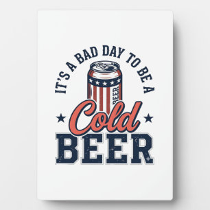 Lustiges patriotisches kaltes Bier Vintage-Vector- Fotoplatte