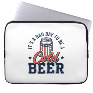 Lustiges patriotisches kaltes Bier Vintage-Vector- Laptopschutzhülle
