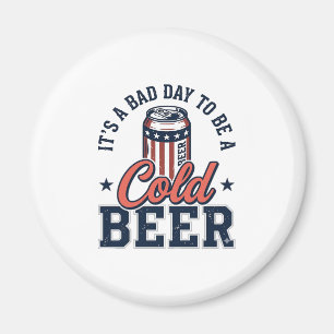 Lustiges patriotisches kaltes Bier Vintage-Vector- Magnet
