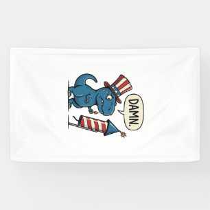 Lustiges patriotisches T-Rex-Feuerwerk-Shirt-Desig Banner