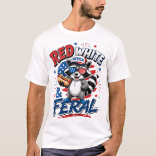 Lustiges patriotisches Waschbär-Grafik-Shirt T-Shirt