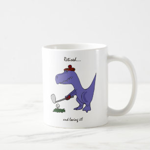 Lustiges pensioniertes T-Rex Dinosaurier-Golf Kaffeetasse
