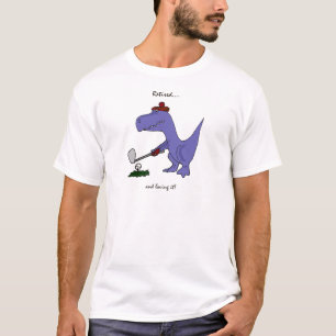 Lustiges pensioniertes T-Rex Dinosaurier-Golf T-Shirt