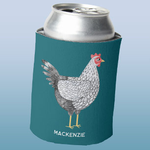 Lustiges personalisiertes Aquarell-Wyandotte-Huhn Dosenkühler