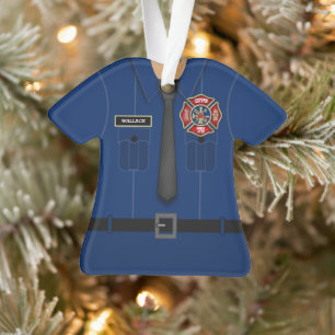 Lustiges personalisiertes Feuerwehruniform-Ornamen Ornament