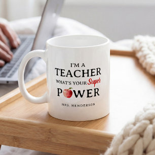 Lustiges personalisiertes Geschenk zur Lehrererken Tasse