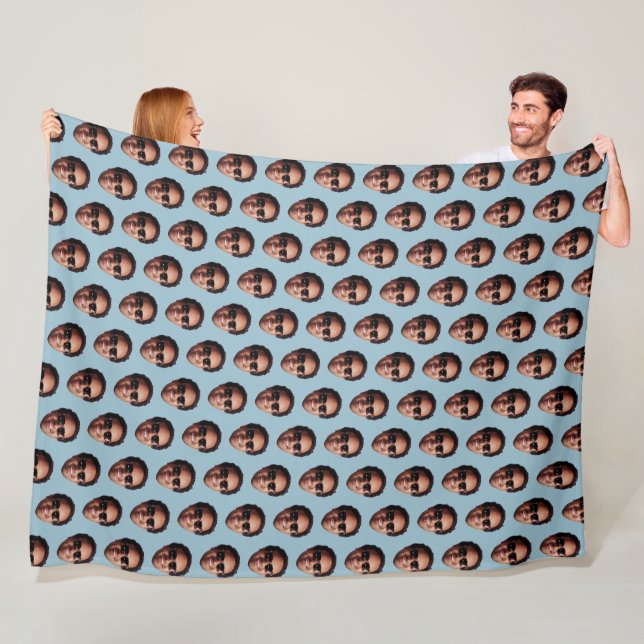 Lustiges Personalisiertes Gesichtsfoto Fleecedecke (Beispiel)