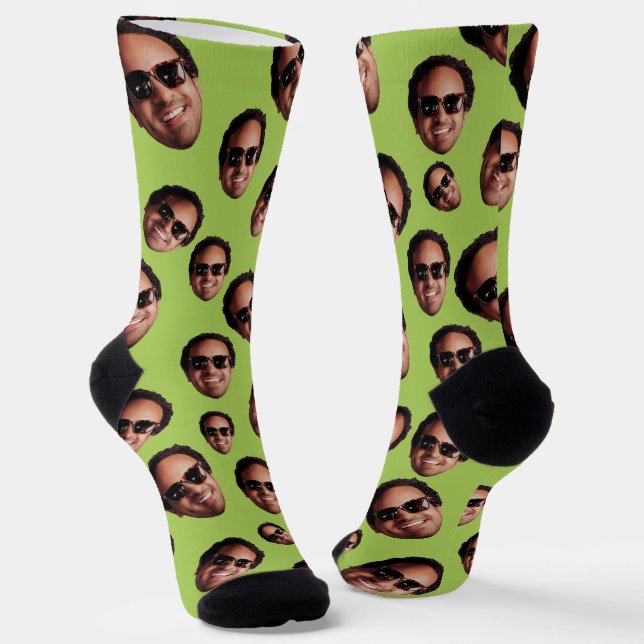 Lustiges Personalisiertes Gesichtsfoto Socken (Gewinkelt)