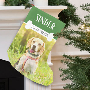 Lustiges personalisiertes Hunde-Foto Kleiner Weihnachtsstrumpf
