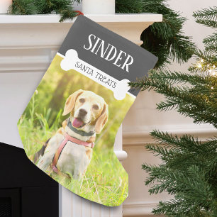 Lustiges personalisiertes Hunde-Foto Kleiner Weihnachtsstrumpf