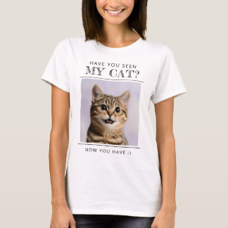 Lustiges personalisiertes Katzenliebhaber-Foto T-Shirt