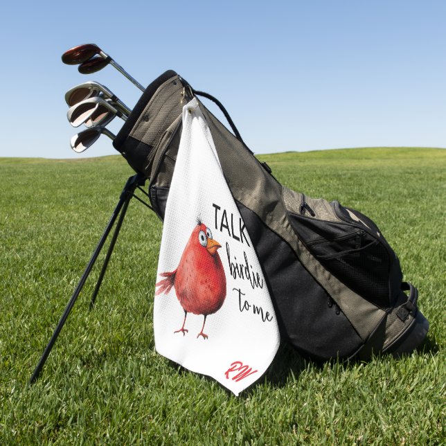 Lustiges personalisiertes Monogramm Golfhandtuch (Gras)