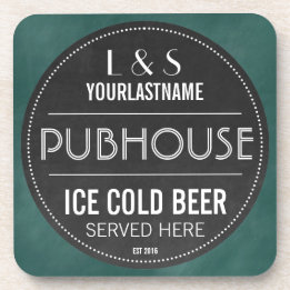 Lustiges personalisiertes Pubhouse-Kreidetafel-Sch Getränkeuntersetzer