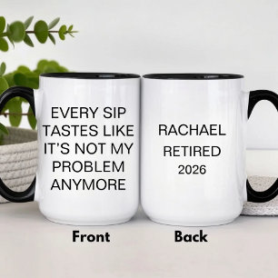 Lustiges Personalisiertes Rentenalter Zweifarbige Tasse