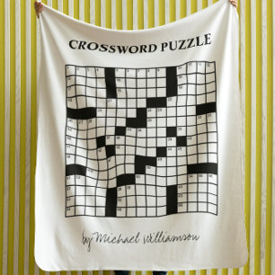 Lustiges personalisiertes Schwarz-Weiß-Krätsel Fleecedecke