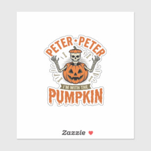 Lustiges Peter Peter Kürbis Halloween Skelett Shir Aufkleber