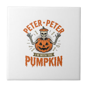 Lustiges Peter Peter Kürbis Halloween Skelett Shir Fliese