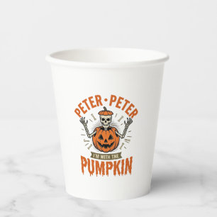 Lustiges Peter Peter Kürbis Halloween Skelett Shir Pappbecher