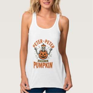 Lustiges Peter Peter Kürbis Halloween Skelett Shir Tank Top