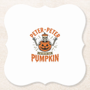 Lustiges Peter Peter Kürbis Halloween Skelett Shir Untersetzer