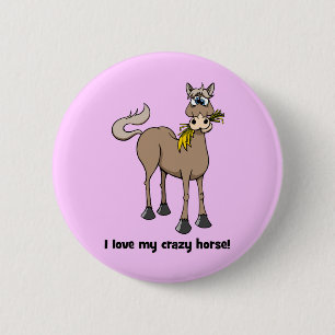Lustiges Pferd Button