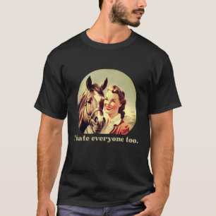 Lustiges Pferd-Design Ich hasse jeden auch Reitp T-Shirt