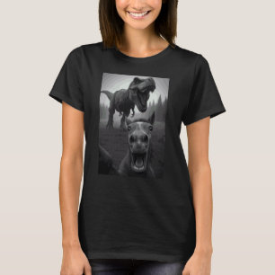 Lustiges Pferd Dinosaurier Trex Selfie Tierliebhab T-Shirt