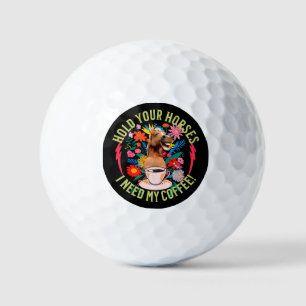 Lustiges Pferd Kaffee Liebhaber Humor Golfball