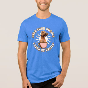 Lustiges Pferd Kaffee Liebhaber Humor Tri-Blend Shirt