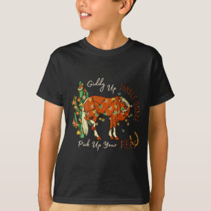 Lustiges Pferd klingelt, Füße hoch, Kaktus Western T-Shirt