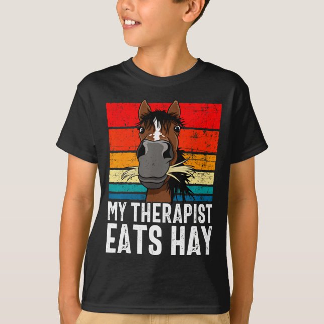 Lustiges Pferd Mein Therast Frisst Heu Tee Hor  (Vorderseite)