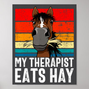 Lustiges Pferd Mein Therast Isst Heu Tee Hor  Poster