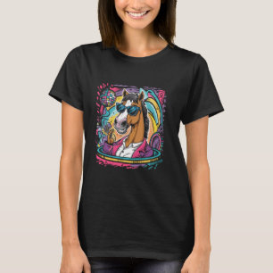 Lustiges Pferd mit Sonnenbrille T-Shirt