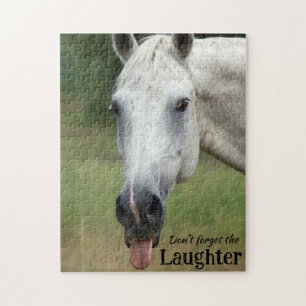 Lustiges Pferd Pony Vergiss nicht das Lachen Puzzle