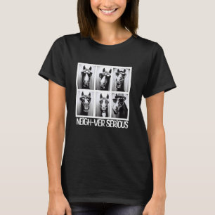 Lustiges Pferd Reitporträt Photobooth Wiehern T-Shirt