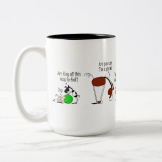 Lustiges Pferd u. Miniaturpferdeherden-Cartoon Zweifarbige Tasse