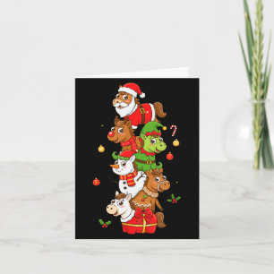 Lustiges Pferd Weihnachtsmann Elf Schneemann Weihn Karte