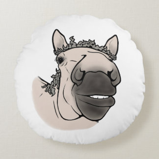 Lustiges Pferd | Whimsical Reitsport Rundes Kissen