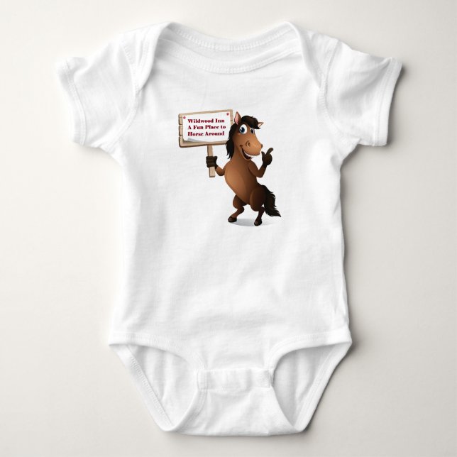 Lustiges Pferdebaby Onsie Baby Strampler (Vorderseite)
