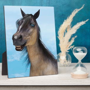 Lustiges Pferdelächeln-Porträt-Kunst Fotoplatte