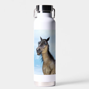 Lustiges Pferdelächeln-Porträt-Kunst Trinkflasche