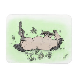 Lustiges Pferdeliebhaber-Geschenk Whimsical Floral Magnet