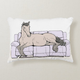 Lustiges Pferdeliebhaber-Geschenk Whimsical Lockig Dekokissen