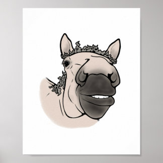 Lustiges Pferdeporträt | Whimsical Equestrian Poster