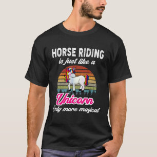 Lustiges Pferdereitdesign Retro Einhorn Vintage Su T-Shirt