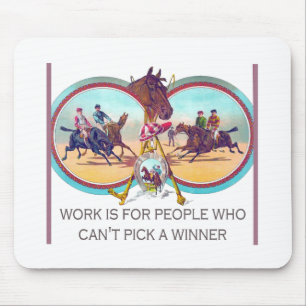 Lustiges Pferderennen - arbeiten Sie für Leute, Mousepad