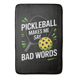 Lustiges Pickleball bringt mich dazu, schlimme Wör Badematte