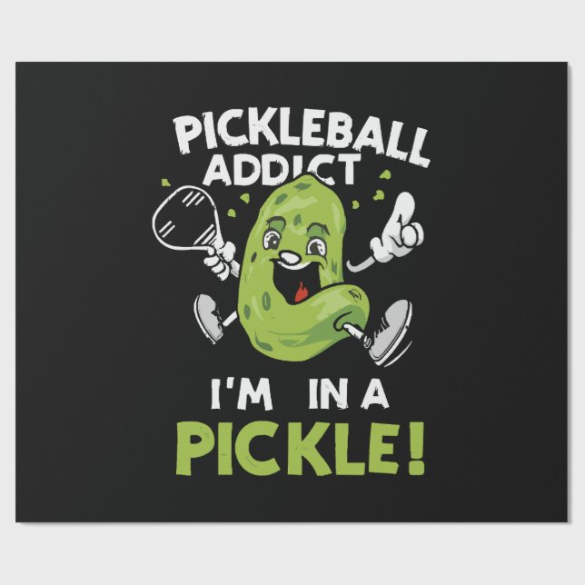Lustiges-Pickleball Geschenkpapier (Flach)